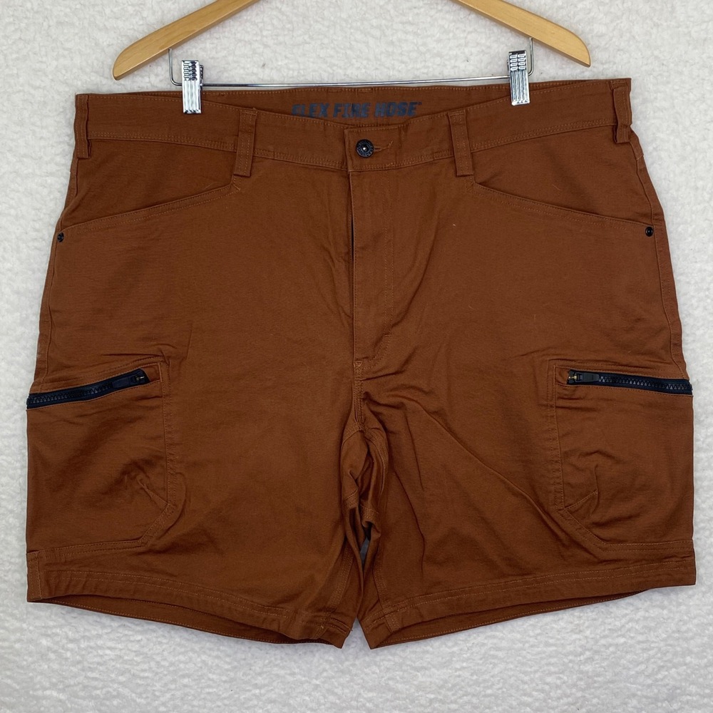 Duluth Trading Co Flex Fire Hose Cargo Shorts Mens Rust Brown Work Shorts 42